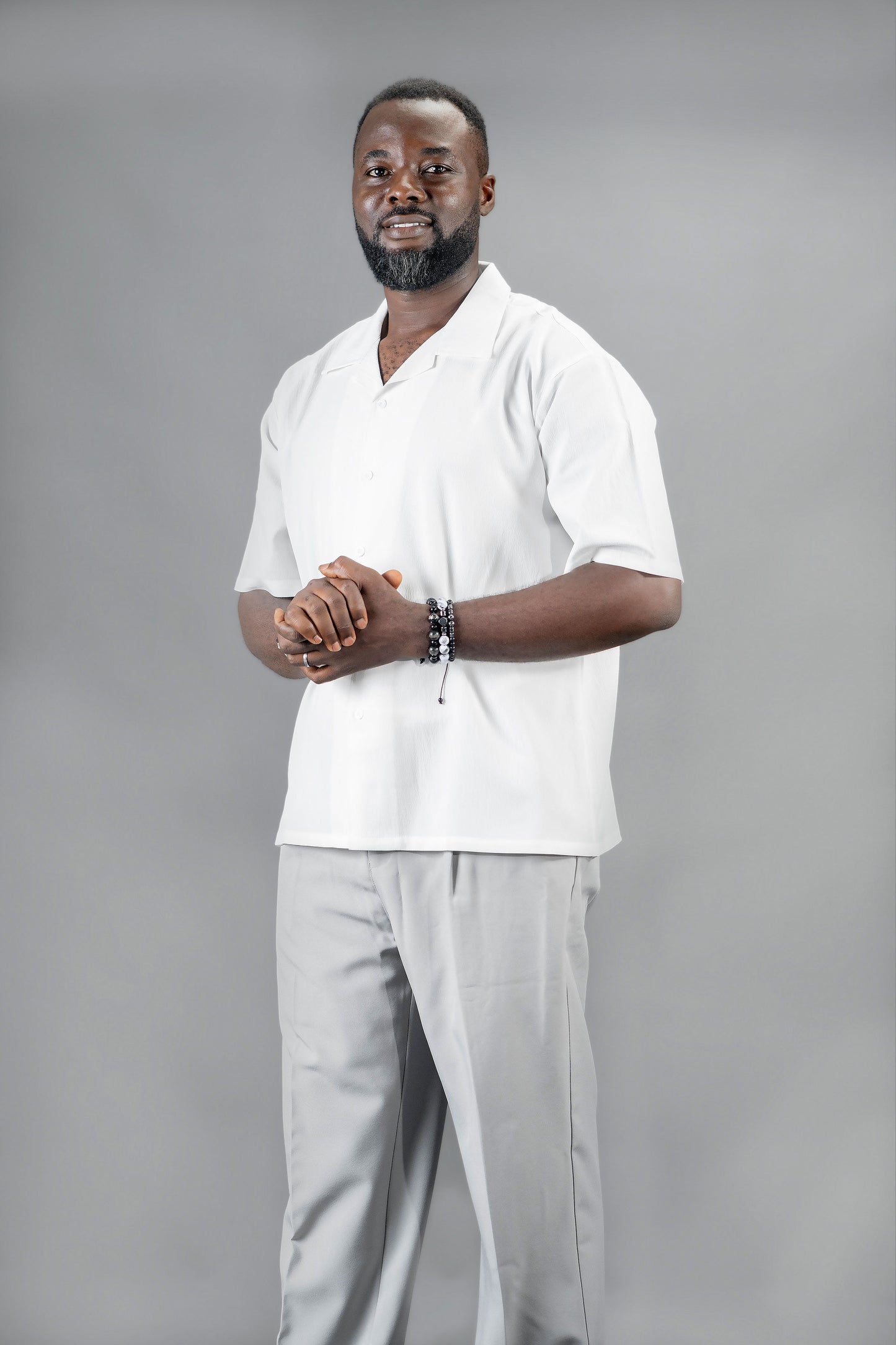 Whiite Pleated Shirt