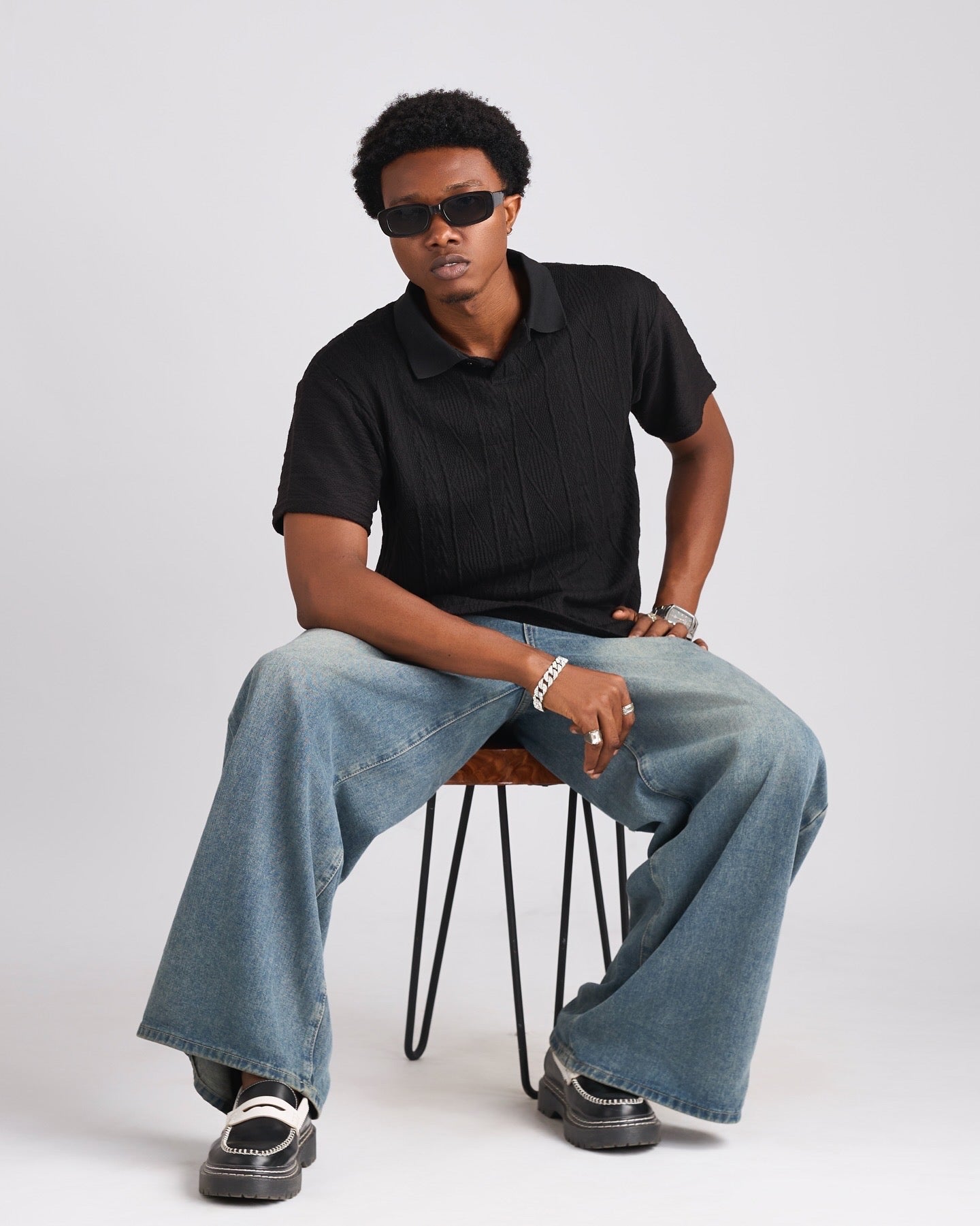 Knitted Shortsleeved Polo Shirt