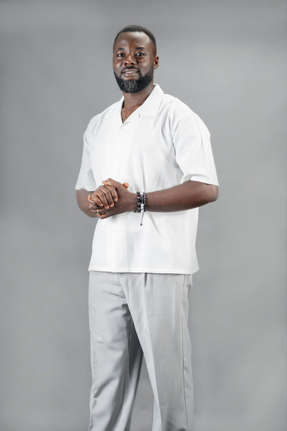 Whiite Pleated Shirt