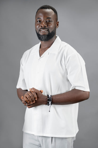 Whiite Pleated Shirt