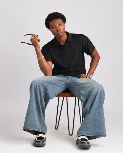 Knitted Shortsleeved Polo Shirt