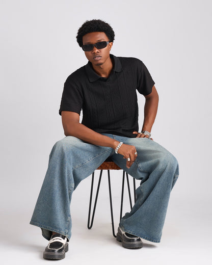 Knitted Shortsleeved Polo Shirt